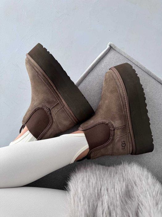 Уггі UGG Neumel Chelsea Platform Brown premium натуральні матеріали