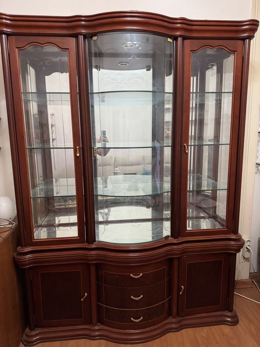 Armário Vitrine Vitange com 3 gavetas