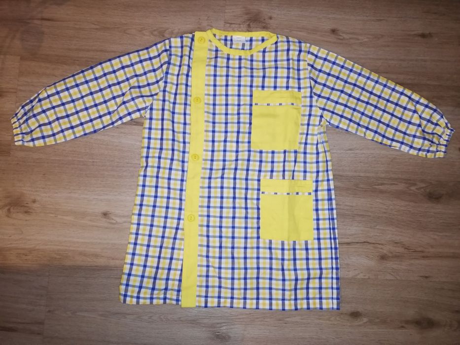 Bata de criança xadrez amarelo T-5 - novo