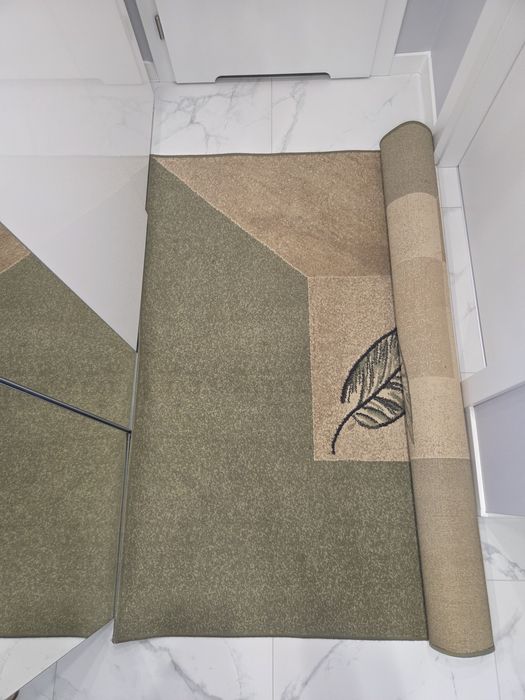 Dywan oliwkowo-beżowy