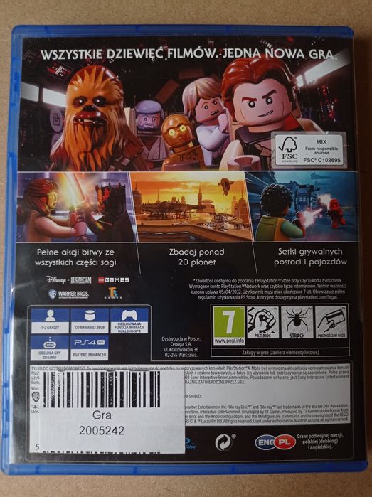 LEGO Star Wars Saga Skywalkerów PlayStation 4 Ps4