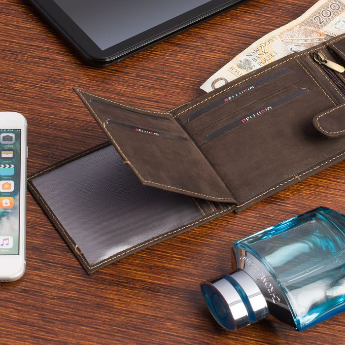 portfel męski skórzany alberto 033 - ciemnobrązowy