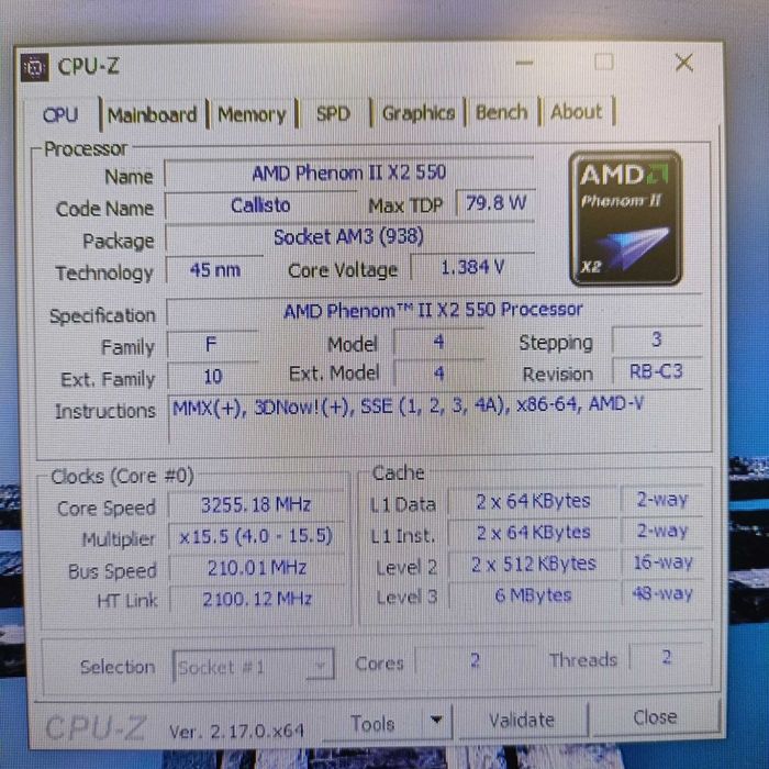 Komputer AMD Phenom X2 550 2x3,1GHz 12GB RAM 500GB HDD Windows10 Komp3