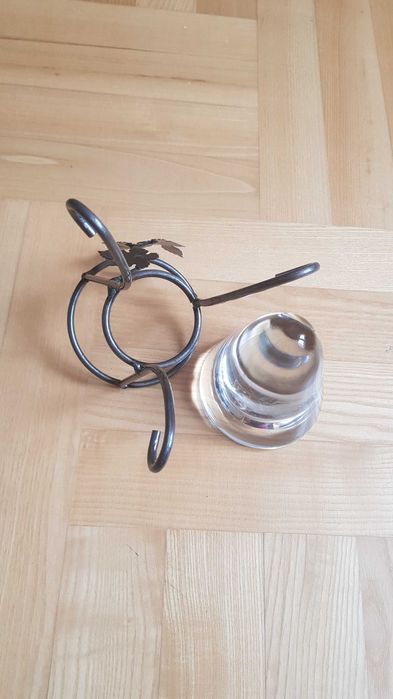 Świecznik metal + szkło