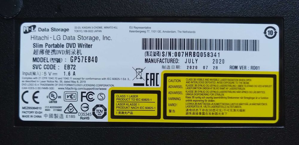 Drive Óptica Externa LG GP57EB40