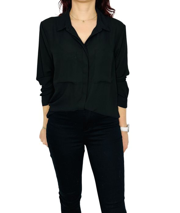 Czarna koszula z kieszeniami M 38 Cubus