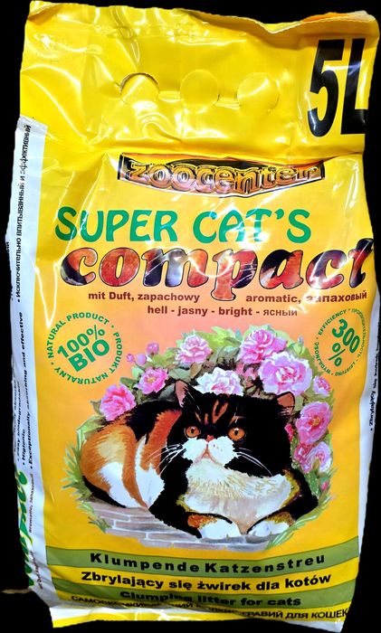Żwirek Super Cat's bentonitowy 5l compact zbrylający, zapachowy