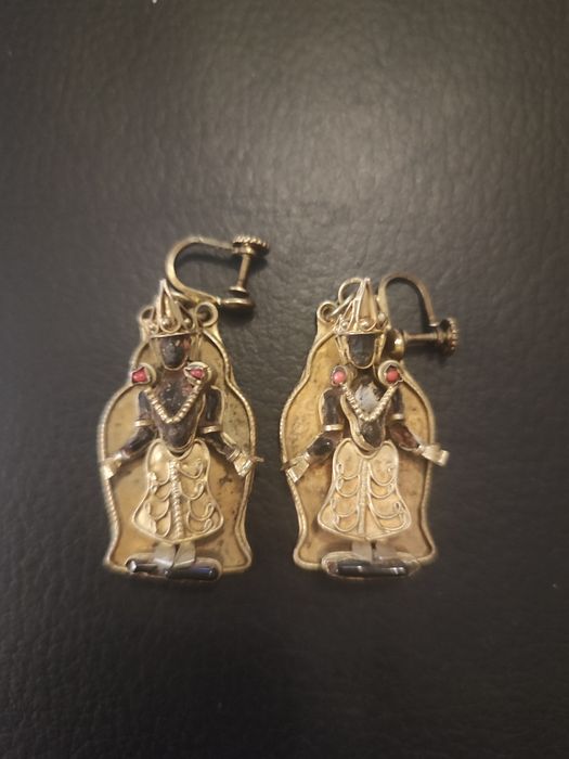 Brincos muito raros joalharia Tibetana Vintage!  Totalmente feito a mão.