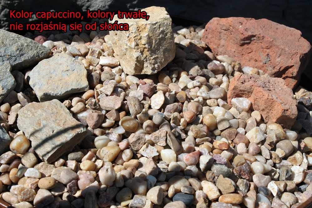 kamień ozdobny skalniak capuccino 1,5 cm kolorowy otoczak big bagi