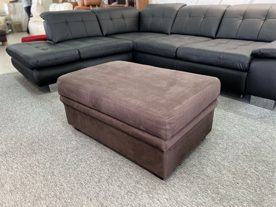 Велики пуфік тканина з нішею коричневий