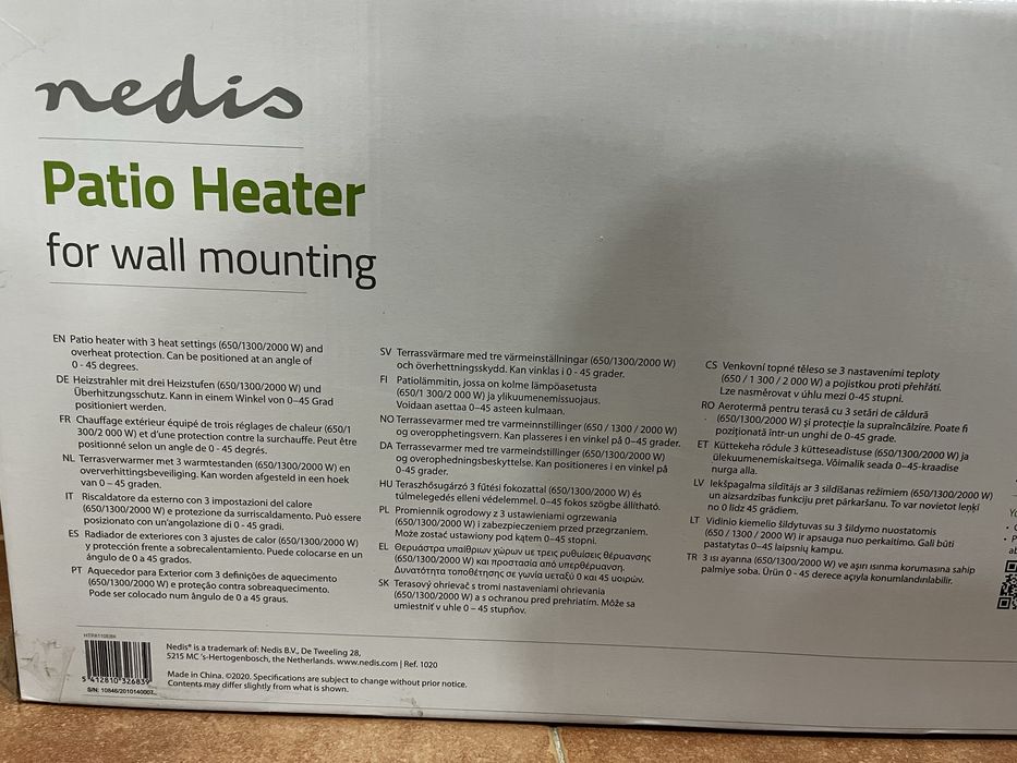 Aquecedor de Parede Exterior NEDIS 2000W