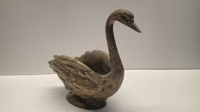 Estatueta de Cisne em Bronze