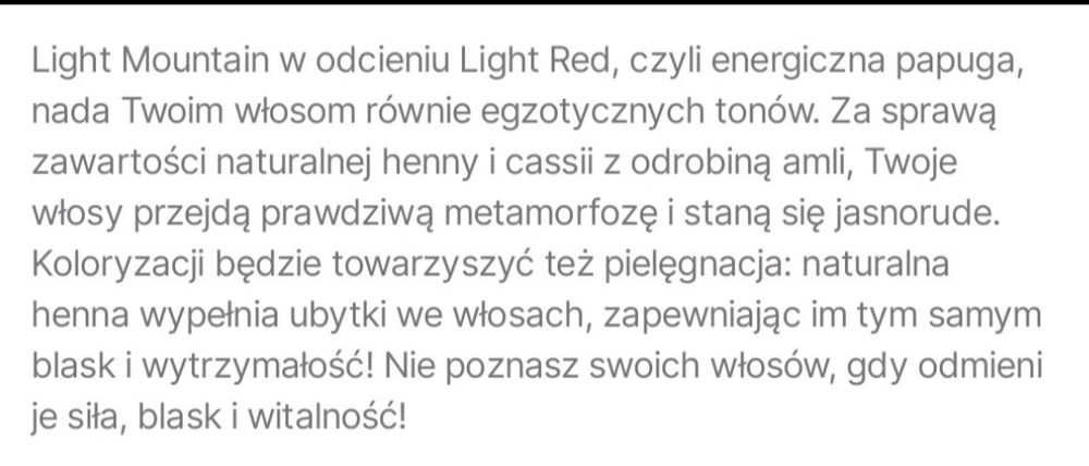 Henna Light Mountain Light Red