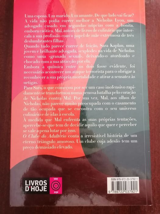Livro "O CLUBE DO ADULTÉRIO", de Tess Stimson