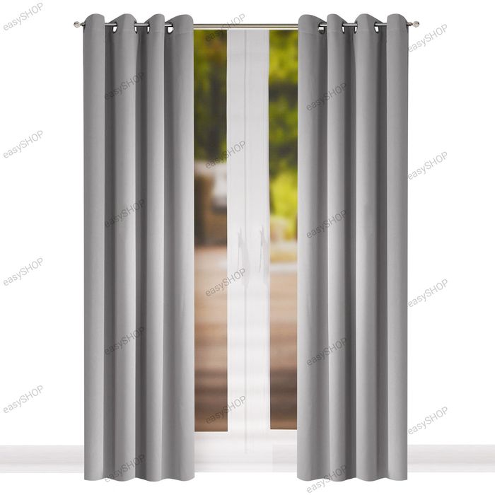 2 zasłony zaciemniające 250x145 jasne szare