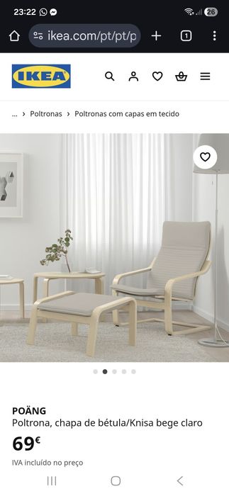Cadeira poltrona Poang ikea