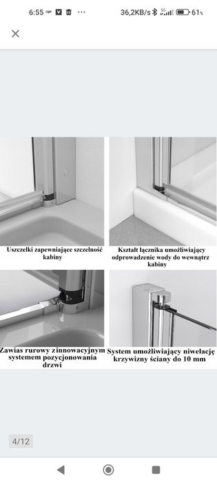 Drzwi prysznicowe Radaway EOS DWD 80 cm