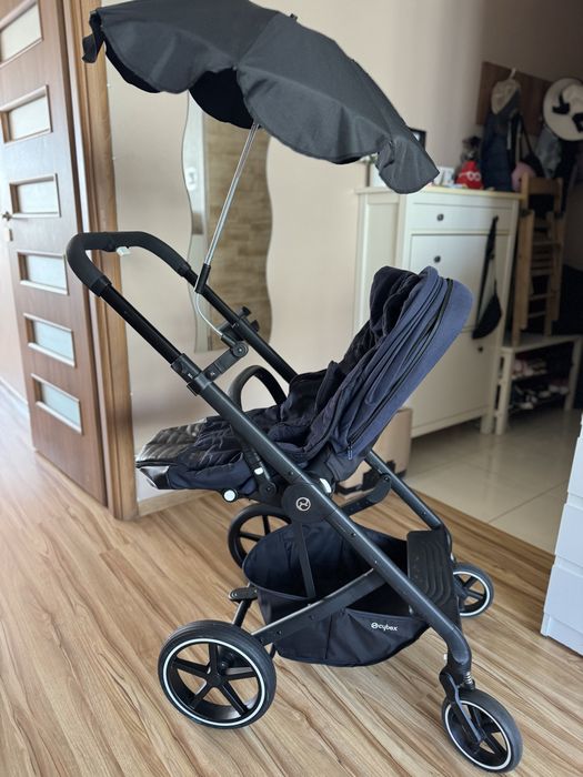 Wózek cybex balios s lux navy blue zestaw parasolka śpiworek uchwyt