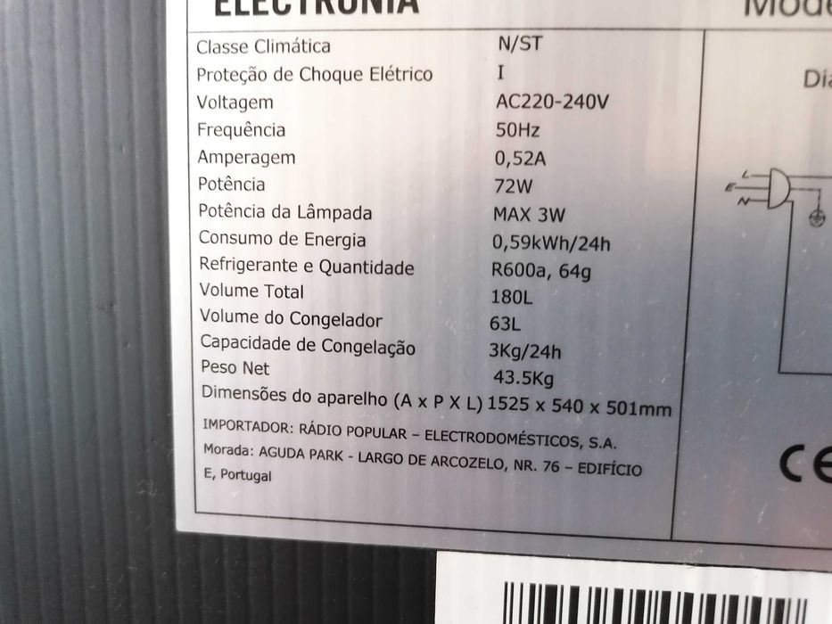 Frigorífico sado 180Lts