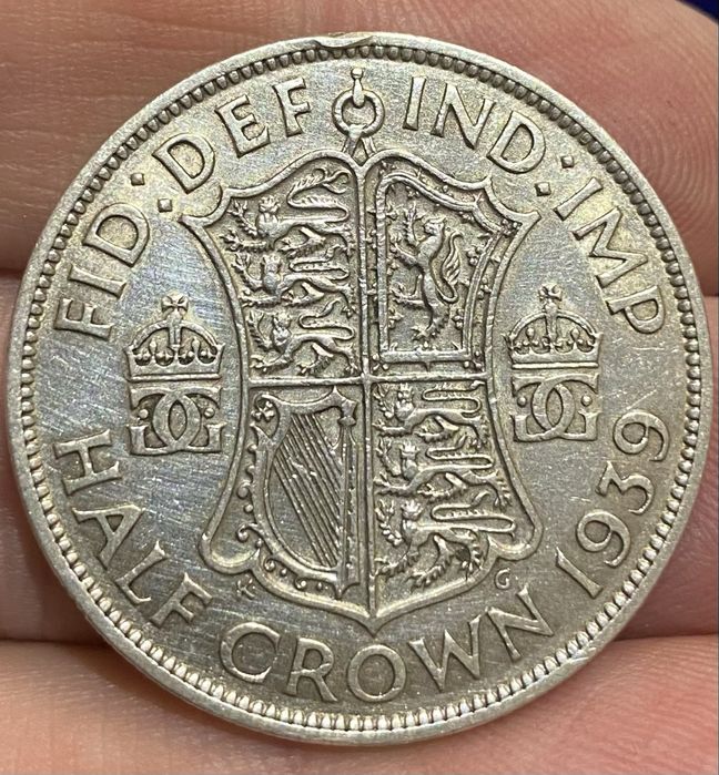 British Half Crown Coin 1939 Silver