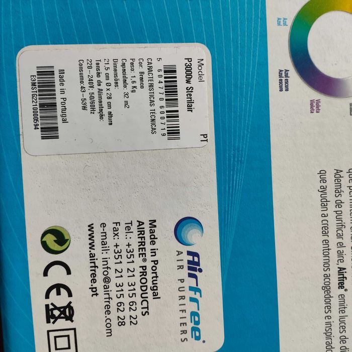 Airfree p3000w - Purifiicador de  ar