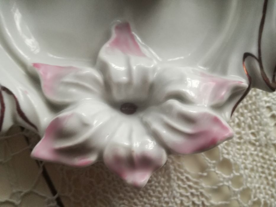 Porcelanowa popielniczka, pięknie zdobiona PRL