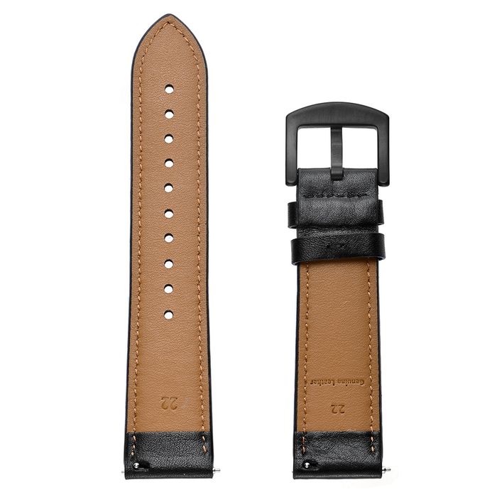 Bracelete Pele Preta com Prespontos Laranja 22mm