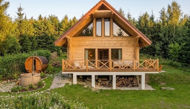 Klimatyczny domek Mazury KONTAKT SMS | Sauna | Jacuzzi  | Bogaczewo | 6 os | Wynajem | Mazury | Nocleg Mazury prywatny pomost  noclegi domki mazury