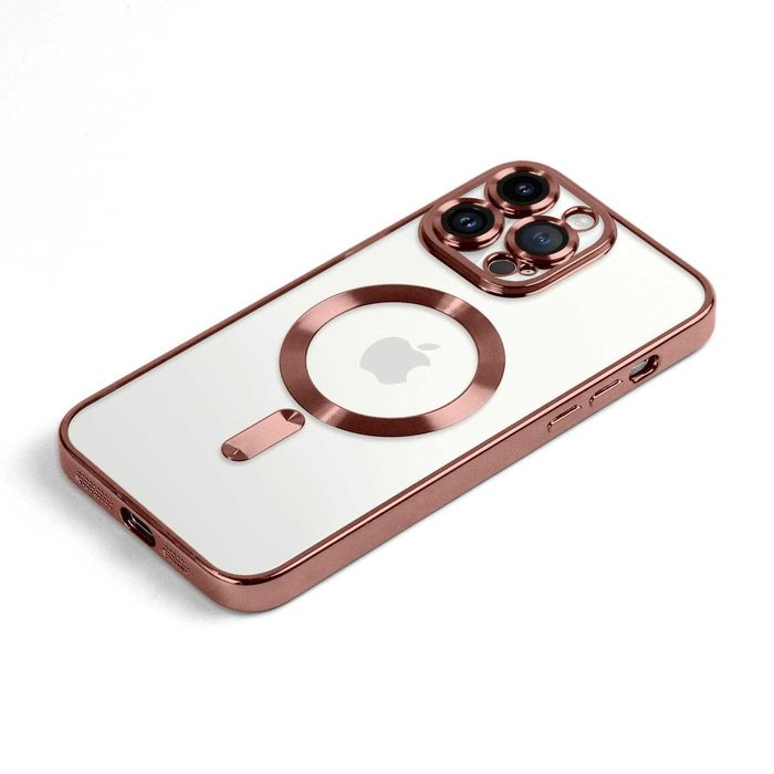 Etui Case do Iphone 13/14/15Plus Pro Max Magsafe Magnetyczne Miedziane