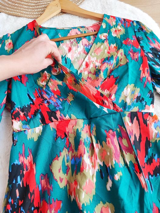 Koszulowa midi sukienka M 38 wesele wieczorowa