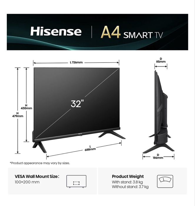 Телевізор HISENSE 32A4HA