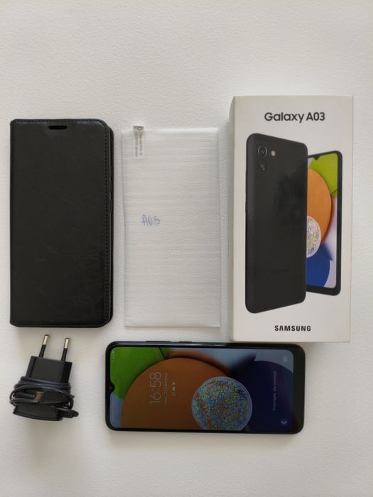 Galaxy A03 prawie nówka etui +szkło