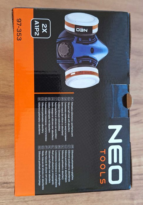 Półmaska silikonowa NEO TOOLS + 2 pochłaniacze (do lakierowania)– NOWA
