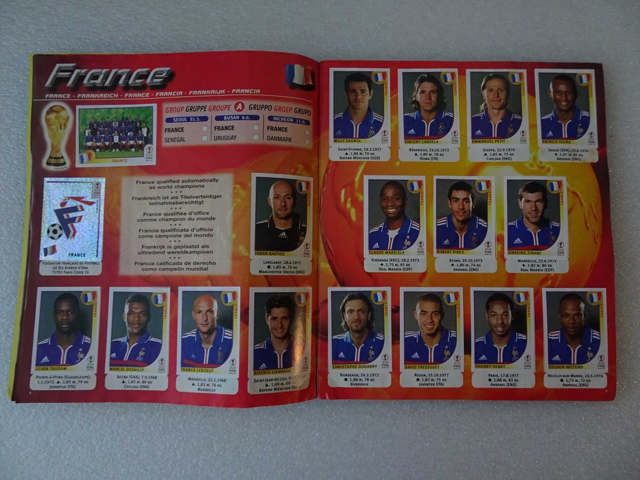 Caderneta de cromos Korea Japan Fifa World Cup 2002 Panini (faltam 18)