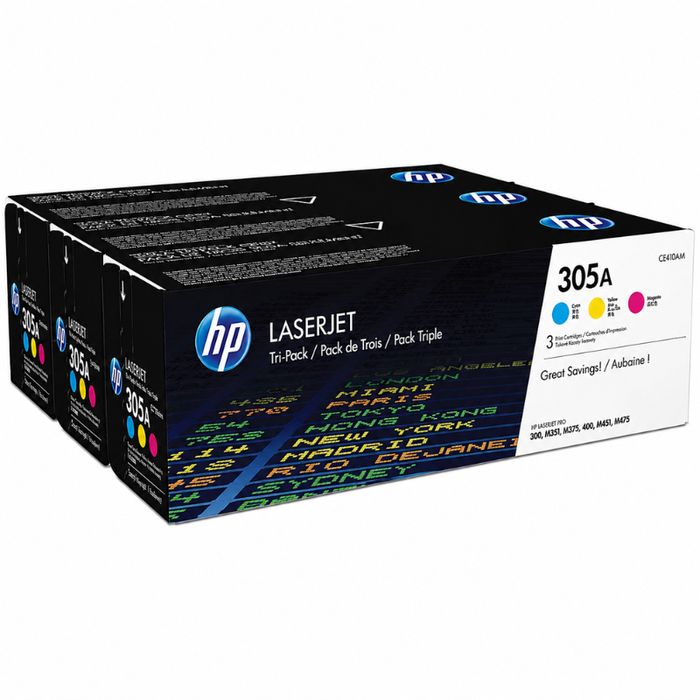 HP 305A CF370AM Tonery Magenta Yellow Oryginał M351 M375 M451 M475
