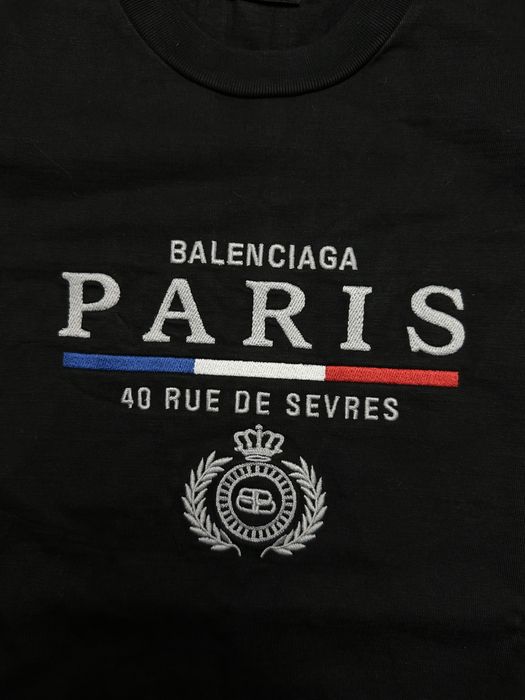 Koszulka Balenciaga T-Shirt Paris 40 Rue De Sevres Logo