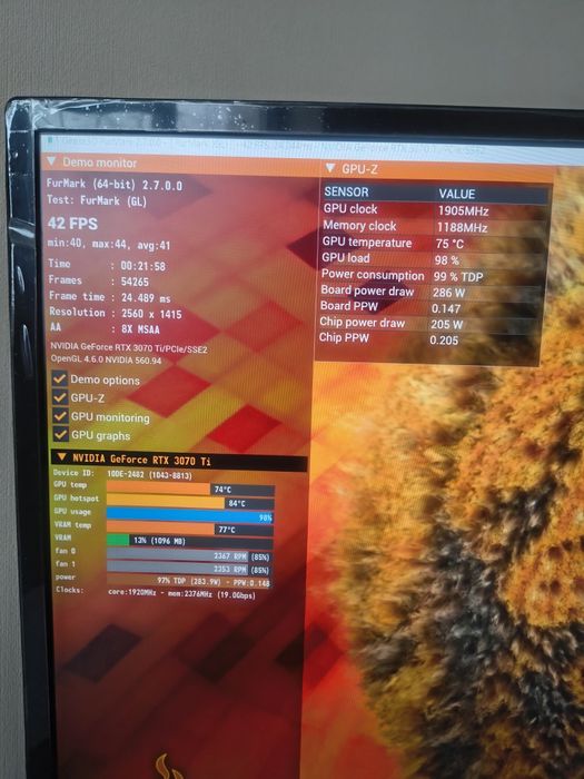 asus TUF gaming Nvidia RTX 3070 TI 8 GB  LHR