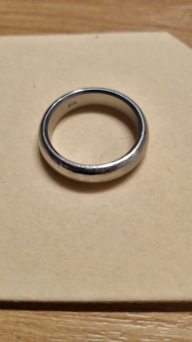 Obrączka męska, stal, średnica 2 cm
