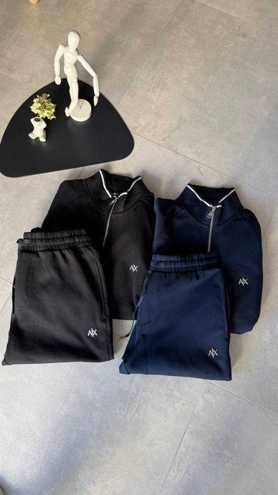 Чоловічий Мужской Спортивний костюм Armani Black A/X