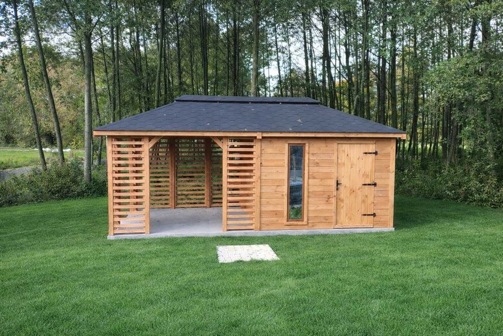 Domek narzędziowy z Altanką 2w1-3x6m/Różne rozmiary/Altana/Wiata/Garaż