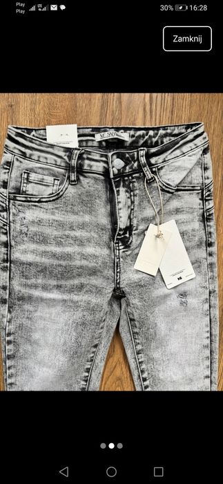 M. Sara spodnie jeansy rurki szare 28 SM