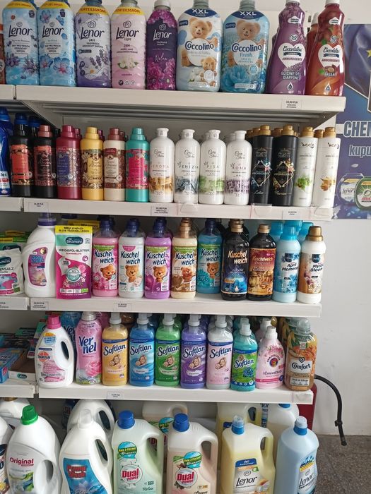 Płyny do płukania tkanin chemia niemiecka oryginalne