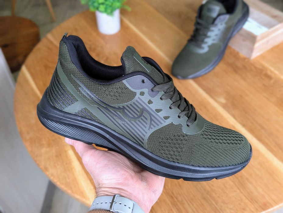 Чоловічі кросівки великого розміру хакі зелені кроссовки большие