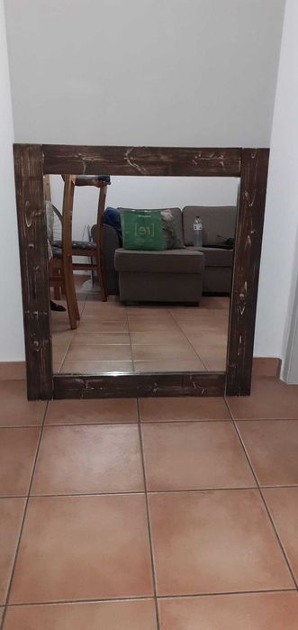 Espelho De Madeira Rustico