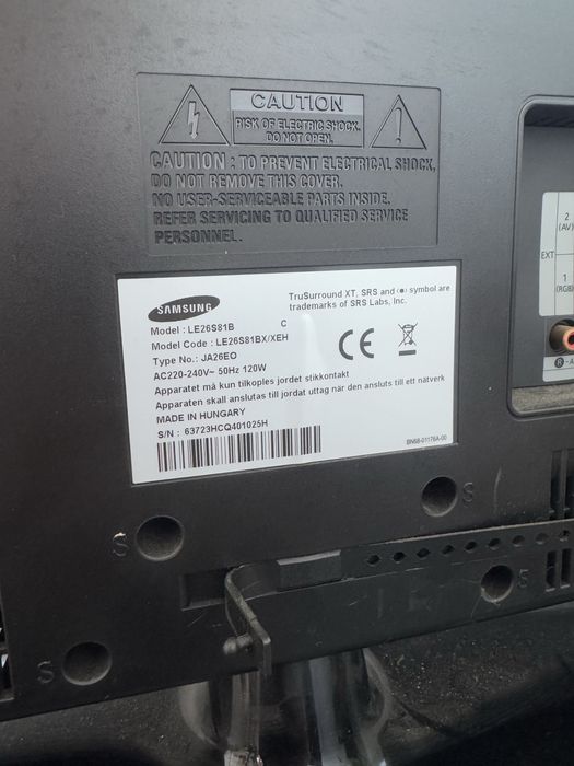 Samsung 26" LCD TV – Model LE26S81B64586030960259123