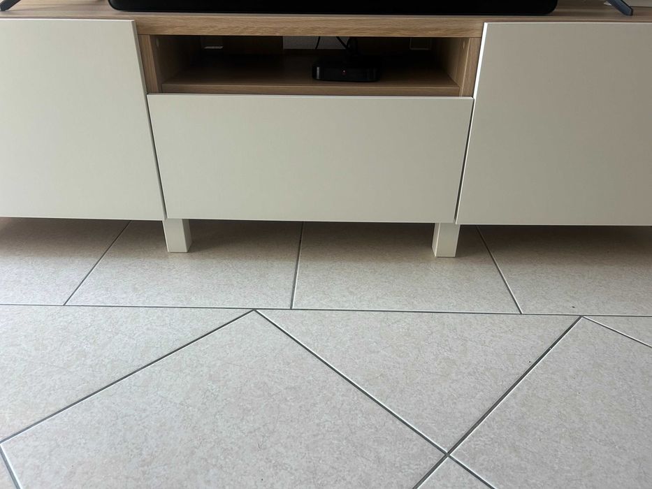 Móvel de TV 180x48 cm – Carvalho c/ Velatura Branca – Excelente Estado/ Como Novo