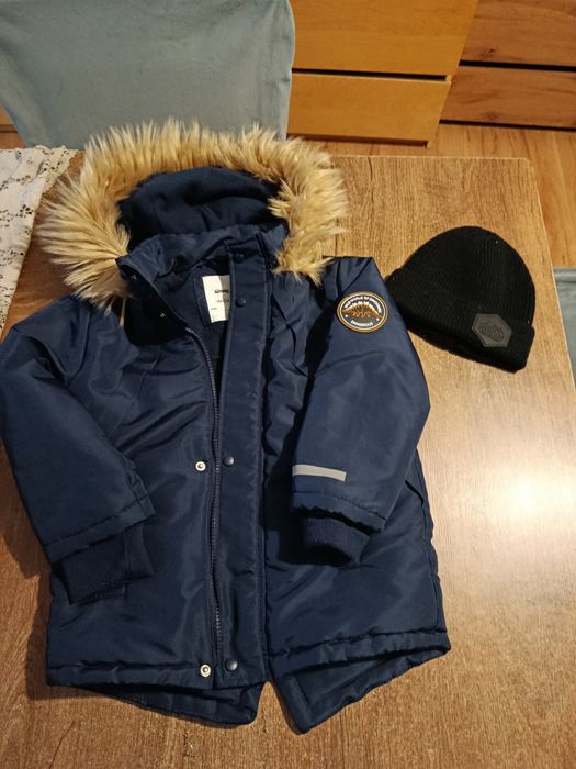 Parka chłopięca zimowa 104 plus czapka