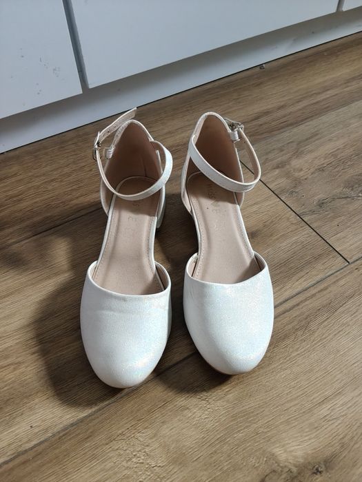 Buty komunia obcas elegancję błyszczące brokatowe r.34