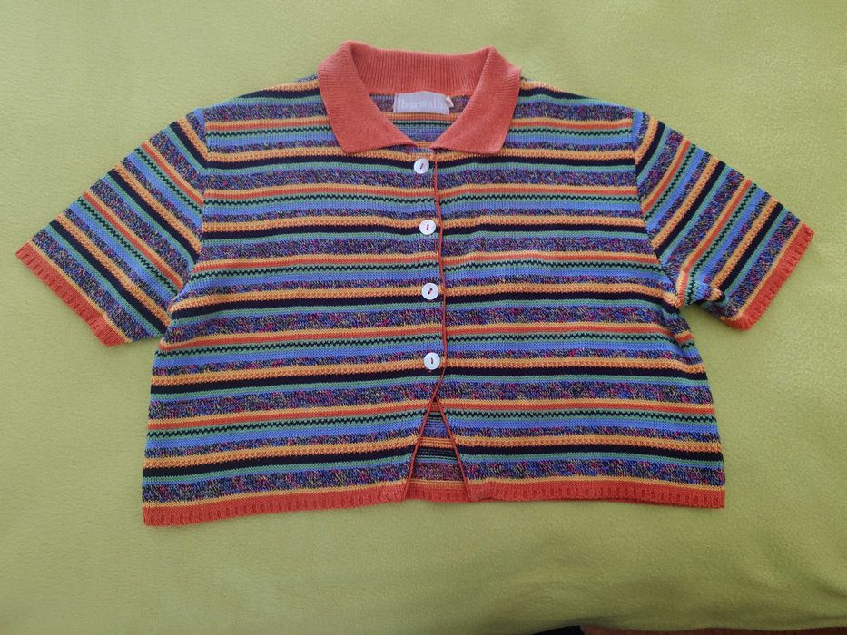 Casaco de riscas em linha de algodão