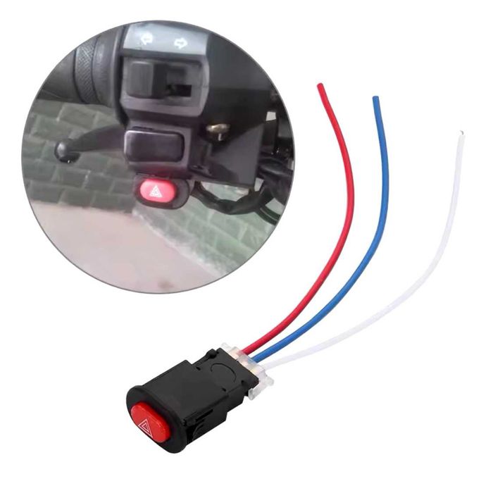 Interruptor 4 Piscas Universal Encastrar - Luz de Emergência para Moto